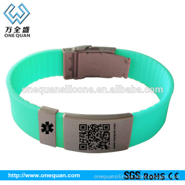 custom engraved metal silicon bracelet